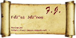 Füsi János névjegykártya