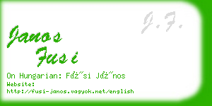 janos fusi business card